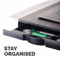 Fellowes Computer Monitor Stand with 5 Height Adjustments - Office Suites Monitor Riser with Storage Tray - Ergonomic Adjustable Monitor Stand for Computers - Max Weight 36KG/Max Size 28" - Graphite - Additional view 6