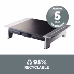 Fellowes Computer Monitor Stand with 5 Height Adjustments - Office Suites Monitor Riser with Storage Tray - Ergonomic Adjustable Monitor Stand for Computers - Max Weight 36KG/Max Size 28" - Graphite - Additional view 7