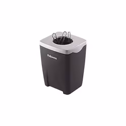 Fellowes Office Suites Paper Clip Cup  Plastic  2 7/16 x 2 3/16 x 3 1/4  Black/Silver