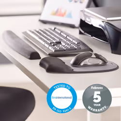 Fellowes Mouse Mat Wrist Support - Memory Foam Mouse Pad with Soft Foam Pillow - Ergonomic Mouse Mat for Computer, Laptop, Home Office Use - Compatible with Laser and Optical Mice - Silver - Additional view 4