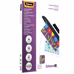 Fellowes A4 Pre-Punched 80 Micron Laminating Pouch