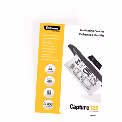Fellowes A4 Glossy 125 Micron Laminating Pouch Value Pack