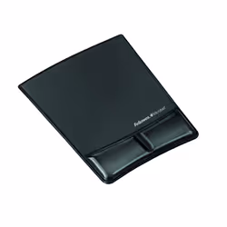 Fellowes Health-V Crystal Mouse Pad/Wrist Support Black, Black, Monochromatic, Gel, Plastic, Wrist rest