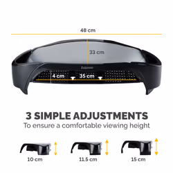 Fellowes Computer Monitor Stand with 3 Height Adjustments - Smart Suites Monitor Riser Plus with Storage Area - Ergonomic Adjustable Monitor Stand for Computers - Max Weight 10KG/Max Size 21" - Black - Additional view 4