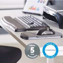 Fellowes Keyboard Wrist Rest - Premium Gel Wrist Rest with Non Skid Rubber Base - Adjustable Ergonomic Wrist Support for Computer, Laptop, Home Office Use - Black - Additional view 5