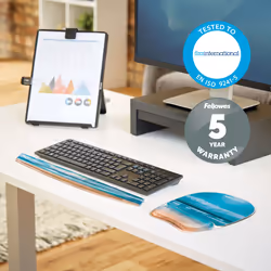 Fellowes Mouse Mat Wrist Support - Photo Gel Mouse Pad with Non Slip Rubber Base & Antibacterial Protection - Ergonomic Mouse Mat for Computer, Laptop, Home Office Use - Sandy Beach - Additional view 5