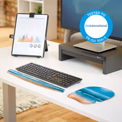 Fellowes Keyboard Wrist Rest - Photo Gel Wrist Rest with Non Skid Rubber Base & Antibacterial Protection - Ergonomic Wrist Support for Computer, Laptop, Home Office Use - Sandy Beach - Additional view 5