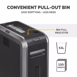 Fellowes Paper Shredder 125i 18 Sheet Strip Cut Shredder with 53 Litre Bin High Security P2 - Additional view 8