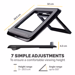 Fellowes Laptop Stand for Desk - I-Spire Quick Lift Adjustable Laptop Stand for the Home and Office - Portable Laptop Stand with 7 Height Adjustments - Max Monitor Size 17", Max Weight 4KG - Black - Additional view 4