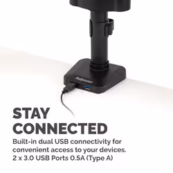 Fellowes Platinum Series Triple Monitor Arm - Monitor Mount for Three 7KG 27 Inch Screens - Adjustable Triple Monitor Desk Mount - Tilt 45° Pan 180° Swivel 360° Rotation 360°, VESA 75 x 75/100 x 100 - Black - Additional view 5