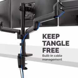 Fellowes Platinum Series Triple Monitor Arm - Monitor Mount for Three 7KG 27 Inch Screens - Adjustable Triple Monitor Desk Mount - Tilt 45° Pan 180° Swivel 360° Rotation 360°, VESA 75 x 75/100 x 100 - Black - Additional view 6