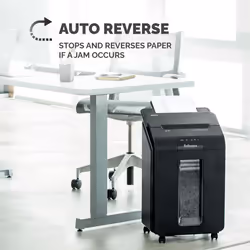 Fellowes Paper Shredder 100 Sheet Auto Feed Mini Cut Shredder AutoMax 100M Shredder 23 Litre Bin Advanced Security P4 - Additional view 7
