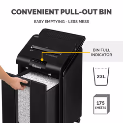 Fellowes Paper Shredder 100 Sheet Auto Feed Mini Cut Shredder AutoMax 100M Shredder 23 Litre Bin Advanced Security P4 - Additional view 8