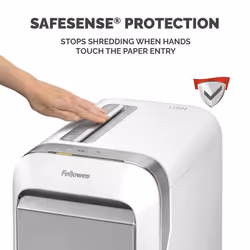 Fellowes LX Series Paper Shredder LX221 20 Sheet Micro Cut Shredder with 30 Litre Pull Out Bin Superior Security P5 White - Additional view 5