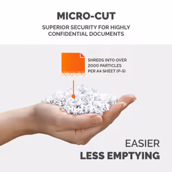 Fellowes LX Series Paper Shredder LX221 20 Sheet Micro Cut Shredder with 30 Litre Pull Out Bin Superior Security P5 White - Additional view 6