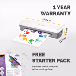 Fellowes A4 Laminator Machine Ion A4 Laminating Machine 80 to 125 Micron 10 Laminating Pouch Starter Pack Included - Additional view 7