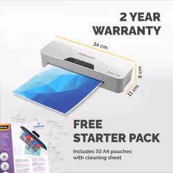Fellowes A4 Laminator Machine Pixel A4 Laminating Machine 80 to 125 Micron 10 A4 Laminating Pouch Starter Pack Included - Additional view 8