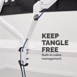 Fellowes Platinum Series Dual Monitor Arm - Monitor Mount for Two 8KG 40 Inch Screens - Adjustable Dual Monitor Desk Mount - Tilt 45° Pan 180° Swivel 360° Rotation 360°, VESA 75 x 75/100 x 100 - White - Additional view 5