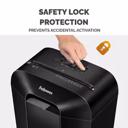 Fellowes LX Series Paper Shredder LX50 9 Sheet Cross Cut Shredder with 17 Litre Bin High Security P4 Black - Additional view 4
