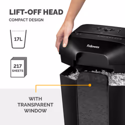 Fellowes LX Series Paper Shredder LX50 9 Sheet Cross Cut Shredder with 17 Litre Bin High Security P4 Black - Additional view 6