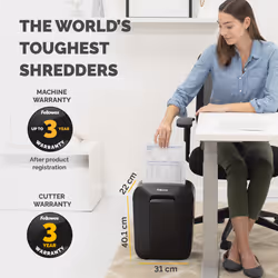 Fellowes LX Series Paper Shredder LX50 9 Sheet Cross Cut Shredder with 17 Litre Bin High Security P4 Black - Additional view 7