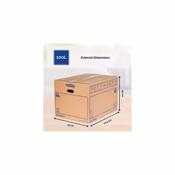 5 BANKERS BOX EXTRA LARGE Strong Moving Boxes 100L SmoothMove Cardboard Boxes Heavy Duty Double Wall Boxes for Moving House with Handles