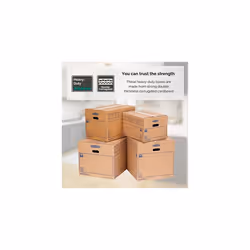 5 BANKERS BOX EXTRA LARGE Strong Moving Boxes 100L SmoothMove Cardboard Boxes Heavy Duty Double Wall Boxes for Moving House with Handles