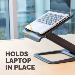 Fellowes Laptop Stand for Desk - Hana LT Laptop Stand for the Home and Office - Adjustable Laptop Stand with 3 Height Adjustments - Max Monitor Size 19", Max Weight 4.5KG - Black - Additional view 5