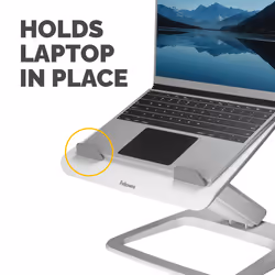 Fellowes Laptop Stand for Desk - Hana LT Laptop Stand for the Home and Office - Adjustable Laptop Stand with 3 Height Adjustments - Max Monitor Size 19", Max Weight 4.5KG - White - Additional view 5