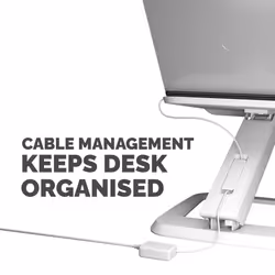 Fellowes Laptop Stand for Desk - Hana LT Laptop Stand for the Home and Office - Adjustable Laptop Stand with 3 Height Adjustments - Max Monitor Size 19", Max Weight 4.5KG - White - Additional view 7