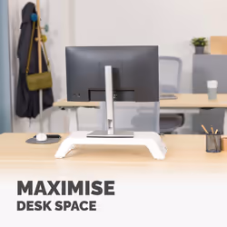 Fellowes Computer Monitor Stand with 3 Height Adjustments - Hana LT Monitor Riser - Ergonomic Adjustable Monitor Stand for Computers - Max Weight 22.6KG - White - Additional view 7