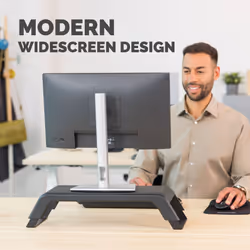 Fellowes Computer Monitor Stand with 3 Height Adjustments - Hana LT Monitor Riser - Ergonomic Adjustable Monitor Stand for Computers - Max Weight 22.6KG - Black - Additional view 6