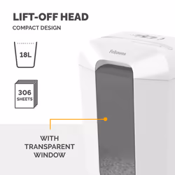 Fellowes LX Series Paper Shredder LX70 11 Sheet Cross Cut Shredder with 18 Litre Bin High Security P4 White - Additional view 6