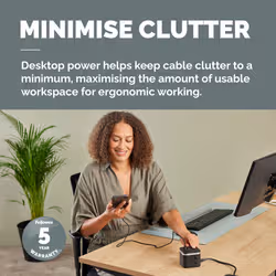 Fellowes Power Cube with 3 Power Socket Extension USB-A & USB-C Ports Black - Additional view 2
