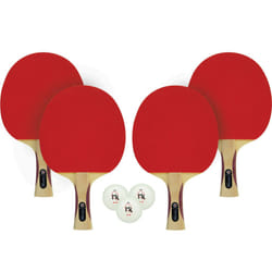 Martin Kilpatrick Vortex Table Tennis Racket 4Player Set  PipsOut With Sponge  Red  Black Rubber Surface  15mm Sponge Layer