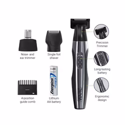 Wahl Travel Kit Deluxe Battery Black, Stainless steel