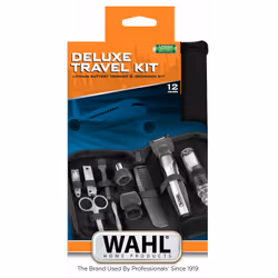 Wahl Travel Kit Deluxe Battery Black, Stainless steel