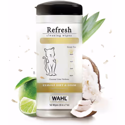 Wahl Refresh Grooming Pet Wipes, Pet Cleaning Wipes, Paraben Free Wipes, Alcohol Free, Peg-80 Free, Deodorising Tissues, Clea ...
