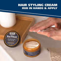 Wahl Hair Pomade for Styling with Essential Manuka/Meadowfoam Seed/Clove & Moringa Oil for Control Hold Shine - Model 805611A
