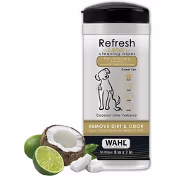 Wahl Dog Wipes Refresh Cleaning Wet Wipes, Remove Pets At Home Dirt and Odors, pH Balanced, Alcohol Free and Paraben Free, 50 ...
