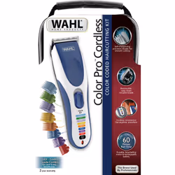 Wahl Color Pro Cordless, Blue, Silver, 1 mm, 2.5 cm, 4 cm, AC/Battery, 60 min