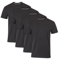 Hanes Ultimate Men's 4-Pack FreshIQ Crew T-Shirt  Black  X-Large