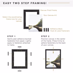 MCS Canvas Float Frames 11x14 Frame  Black Frame for Finished Canvases  Vertical & Horizontal Wall Hanging Large Frame with Adhesive for Canvas Painti