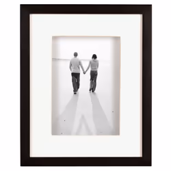 MCS 16x20 Inch Dakota Wood Shadow Box Frame with 11x14 Inch Mat Opening Black (52733)