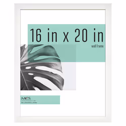 MCS Studio Gallery 16x20 Poster Frame White Woodgrain Vertical & Horizontal Wall Hanging Large Picture Frame for Photos Poste ...