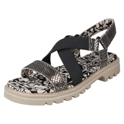 Ladies Caterpillar Open Toe Casual Sandals Ismay - Silver, UK 3
