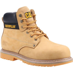 ) Caterpillar Powerplant S3 Nubuck Honey Safety Boots - Gold, 8 (Adults'