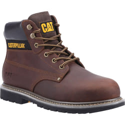 ) Caterpillar Powerplant S3 Nubuck Brown Safety Boots - Brown, 7 (Adults'