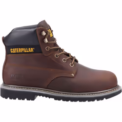 ) Caterpillar Powerplant S3 Nubuck Brown Safety Boots - Brown, 7 (Adults'