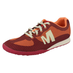 Ladies Merrell Lace Up Trainers Civet - Red, UK 3.5